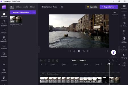Die Medienwiedergabe verweist zum Bearbeiten von Videos auf das in Windows 11 enthaltene Clipchamp.