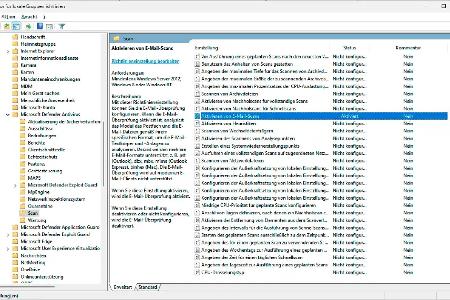 Der Microsoft Defender lässt sich unter Windows Professional per Gruppenrichtlinie genauer konfigurieren.