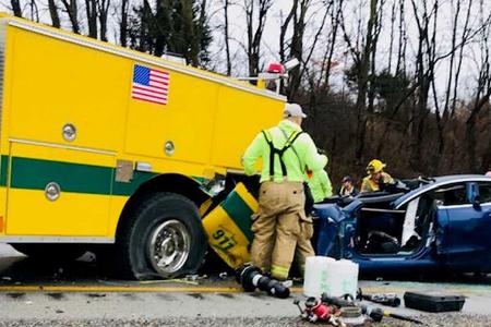 Tesla Model-S Unfall Indiana