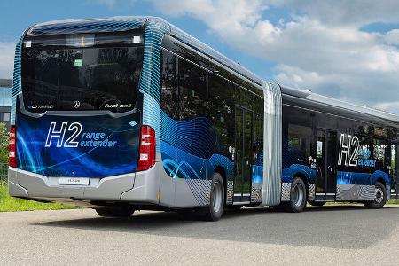 Weltpremiere auf dem Global Public Transport Summit 2023: Mercedes-Benz eCitaro fuel cell – mehr Reichweite dank Brennstoffzelle World premiere at Global Public Transport Summit 2023: Mercedes-Benz eCitaro fuel cell – greater range thanks to fuel cel