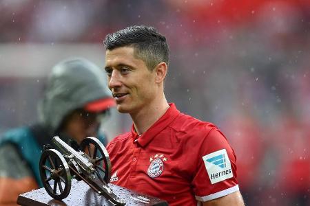 2016: Robert Lewandowski (Bayern München) mit 30 Toren