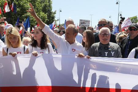 Protest in Warschau gegen Polens Regierung 