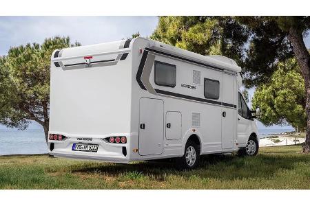 Heckansicht, Außen, Teilintegriert, Reisemobil, Ford Transit, Weinsberg, Carasuite