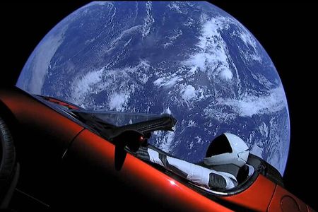 Tesla Roadster Space X Weltall Screenshot