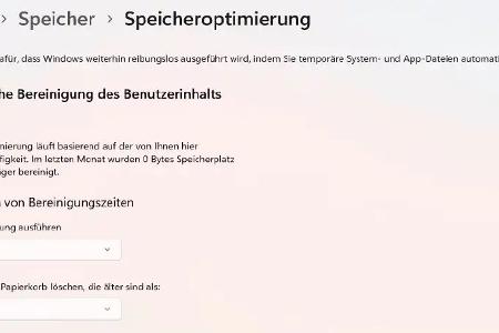 Unter Windows 11 lässt sich das Entfernen temporärer Dateien automatisieren. So lässt sich verhindern, dass das System mit der Zeit zumüllt und dadurch ausgebremst wird.