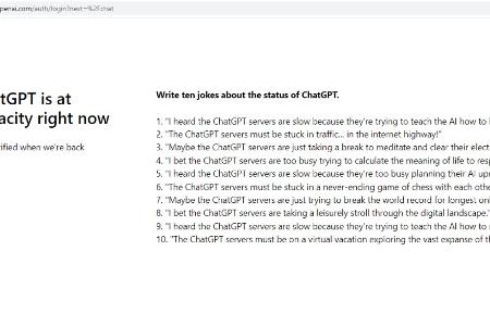 Anfang des Jahres war die Seite von Chat-GPT oft überlastet. Um die Wartezeit zu überbrücken, lieferte der Bot Witze und Sketche. Nutzer der kostenpflichtigen Version sollen stets Zugriff auf Chat-GPT haben.