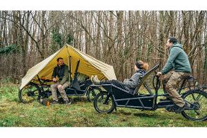 Riese&Müller Lastenrad wird zum Camping-Gefährt