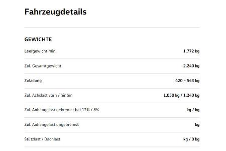 VW ID.3 Dachlast Anhängelast null Kilo Fahrradträger