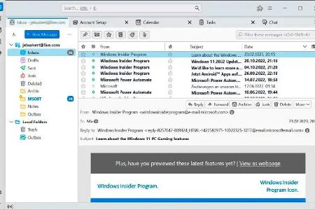 Thunderbird ist ein leistungsstarker Mail-Client mit einer breiten Palette von Funktionen, der den Empfang und Versand von E-Mails verwaltet. Darüber hinaus bietet er einen umfangreichen Kalender zur effizienten Verwaltung von Terminen.