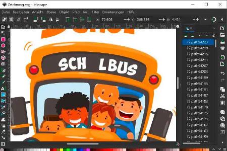 Mit Inkscape, einem vektorbasierten Grafikprogramm, können Designs erstellt werden. Es bietet die Möglichkeit, kostenlose Cliparts, einschließlich solcher von Freepik, zu importieren und anzupassen.