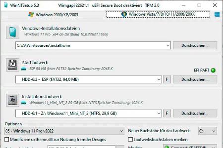 Komfortable Installation: Durch die Verwendung von Win NT Setup wird das Installationsabbild in eine VHD-Datei übertragen. Beim Start des neuen Systems wird dann die Setup-Prozedur abgeschlossen.