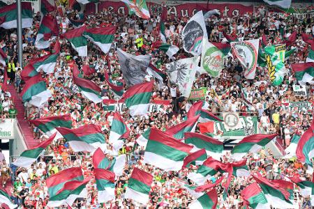 Platz 28: FC Augsburg - 466 Punkte - Spiele: 410 | Siege: 120 | Unentschieden: 106 | Niederlagen: 184 | Tore: 497:653 (-156)