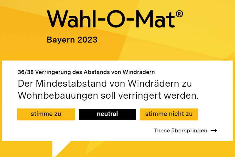 Wahlomat zur Landtagswahl 2023 in Bayern