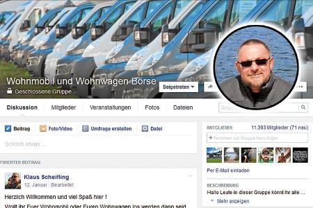 Bei „Wohnmobil und Wohnwagen Börse“ laufen ausschließlich Angebote von Gruppenmitgliedern für gebrauchte Reisemobile und Caravans auf.