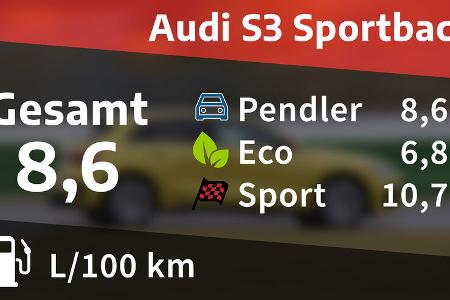 Audi S3 Sportback, Kosten und Realverbrauch