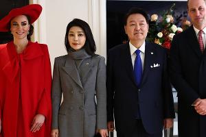 So elegant begrüßte Prinzessin Kate in London Südkoreas Präsidenten