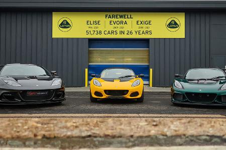 Lotus Elise, Exige, Evora Produktionsende