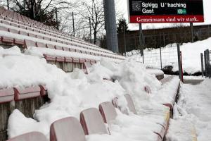 Zu viel Schnee in Haching: Heimspiel gegen Halle abgesagt