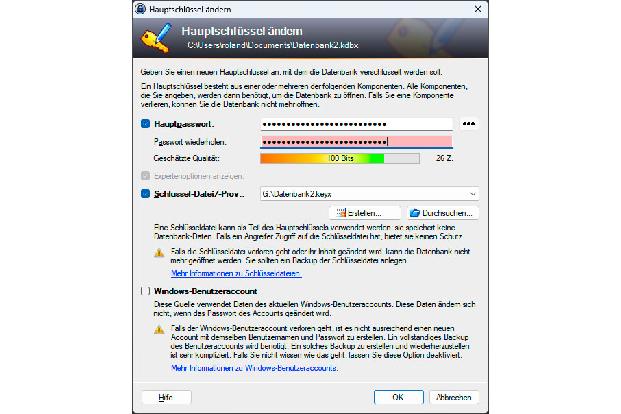 Passwortmanager wie Keepass schützen Anmeldedaten mit einem Masterpasswort. Lediglich dieses müssen Sie sich merken.