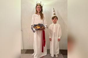 Prinzessin Estelle und Prinz Oscar grüßen zum Luciafest