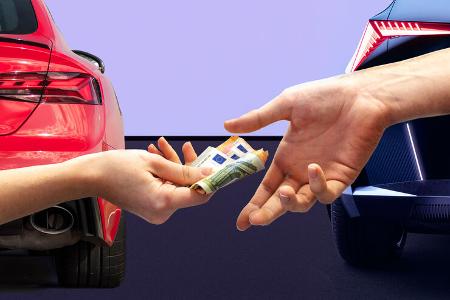 Elektroauto Bonus Verbrenner zahlen Geld Collage