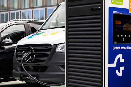 Mercedes E-Sprinter 2023 Ladedose CCS Laden Elektroauto Ladekabel