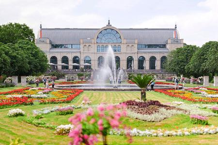 Botanischer Garten, Blumen, Springbrunnen, Köln, Schloss