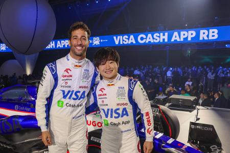 Visa Cash App RB - In Las Vegas ließ Visa Cash App RB, das bis Ende 2023 noch als Alpha Tauri seine Runden drehte, die Hüllen fallen. Für das Red-Bull-Juniorteam fahren auch 2024 Daniel Ricciardo und Yuki Tsunoda.