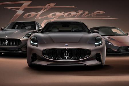 Maserati Folgore Elektro Modelle Grecale Granturismo MC20 Collage