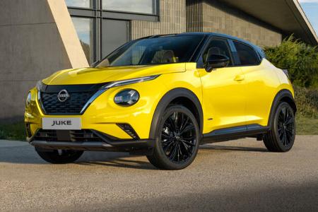 Nissan Juke Facelift 2024 front gelb