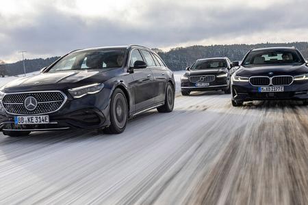 BMW 530e Touring, Mercedes e 300 e T, Volvo V90 Recharge T6 AWD BMW 530e Touring, Mercedes e 300 e T, Volvo V90 Recharge T6 AWD