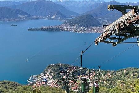 Seilbahn, Aussicht, See, Berge, Häuser