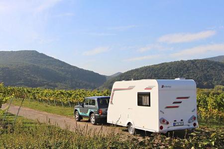 Test Sterckeman Wohnwagen Hinteransicht