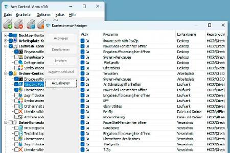 Easy Context Menü integriert neue Funktionen in das Kontextmenü von Desktop und Ordnern. Zusätzlich ermöglicht es, das Kontextmenü zu bereinigen.