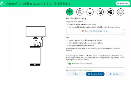 OpenAndroidInstaller macht den Wechsel des Betriebssystems für Smartphones einfach.