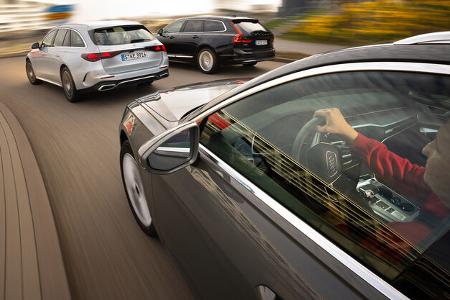Audi A6 Avant, Mercedes E220d T, Volvo V90 Audi A6 Avant, Mercedes E220d T, Volvo V90