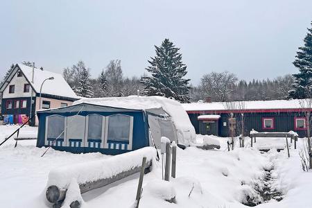 Zelt, Schnee, Harz, Tannen, Haus