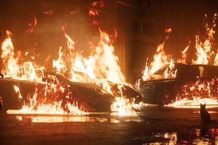 Sportwagen Feuer Flammen Rendering Dizzy Viper