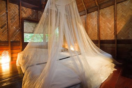 moskitonetz über dem bett