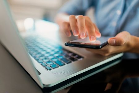 laptop smartphone