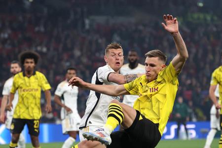 BVB vs. Real: Noten und Einzelkritik zum CL-Finale - Der BVB erlebt in London einen ganz bitteren Abend. Trotz deutlicher Überlegenheit unterliegen die Dortmunder gegen Real Madrid mit 0:2. Eine grandiose Ecke des sonst eher blassen Toni Kroos führt die Spanier auf die Siegerstraße. Den Westfalen hingegen versagen in der Offensive die Nerven. Alle Spieler in der Einzelkritik:
