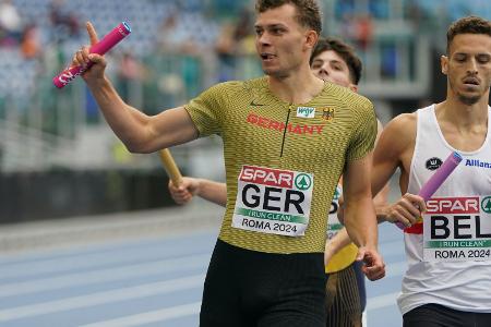 4x400 m: Deutsche Männer-Staffel gewinnt EM-Bronze