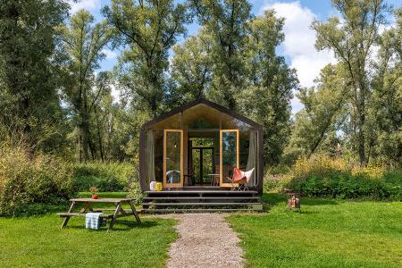 Ferienunterkunft der Plattform Naturhäuschen, große Fenster