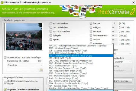 Mit dem Ashampoo Photo Converter 2 können Sie Fotos auf einmal in ein anderes Format umwandeln und gleichzeitig verschiedene Belichtungsparameter anpassen.