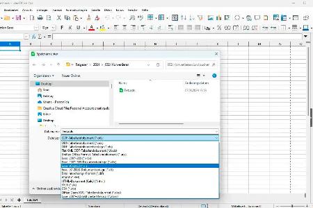 Das Calc-Modul von LibreOffice bietet unter dem Menüpunkt „Speichern unter“ eine Auswahl an Excel-Tabellenformaten, mit denen Sie Ihre Tabellen in ein mit Microsoft kompatibles Format konvertieren können.