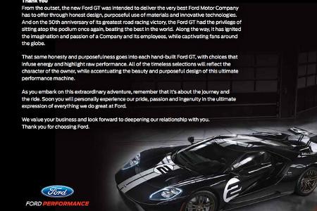 Ford GT Besitzerbroschüre 