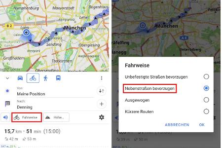 In einer speziellen kostenlosen Version bietet die Navigations-App Osmand unbegrenzte Offlinekarten für Smartphones. Radfahrer können über die Option 