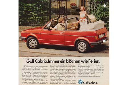 50 Jahre Golf VW Golf I Cabrio Werbung