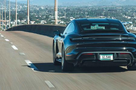 Porsche Taycan Facelift 2024 Testfahrt USA Reichweite Vorserienmodell