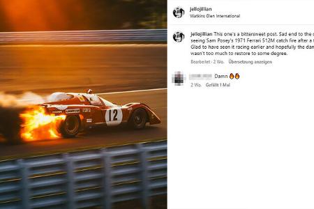 Ferrari 512M Rennwagen 1971 Brand Feuer Watkins Glen Ferrari 512M Rennwagen 1971 Brand Feuer Watkins Glen